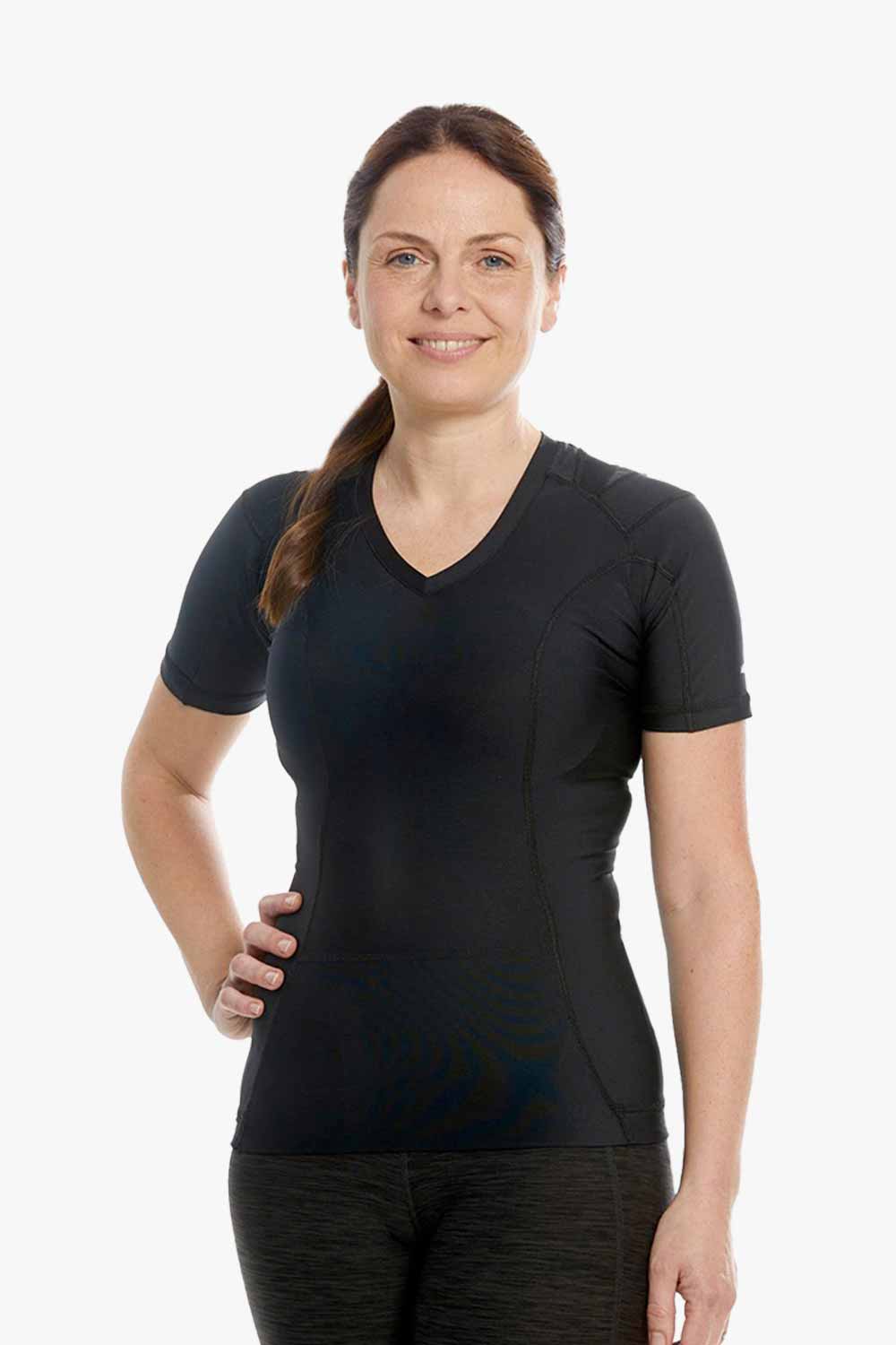 ActivePosture® - Posture Corrector T-Shirt for Women with Zipper, The  Original Posture Shirt for Back Support Relieves Tension and Pain, Shoulder and Back Support tshirt